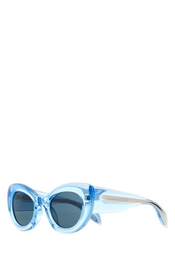 Alexander Mcqueen Woman Light-Blue Acetate The Curve Sunglasses - 1