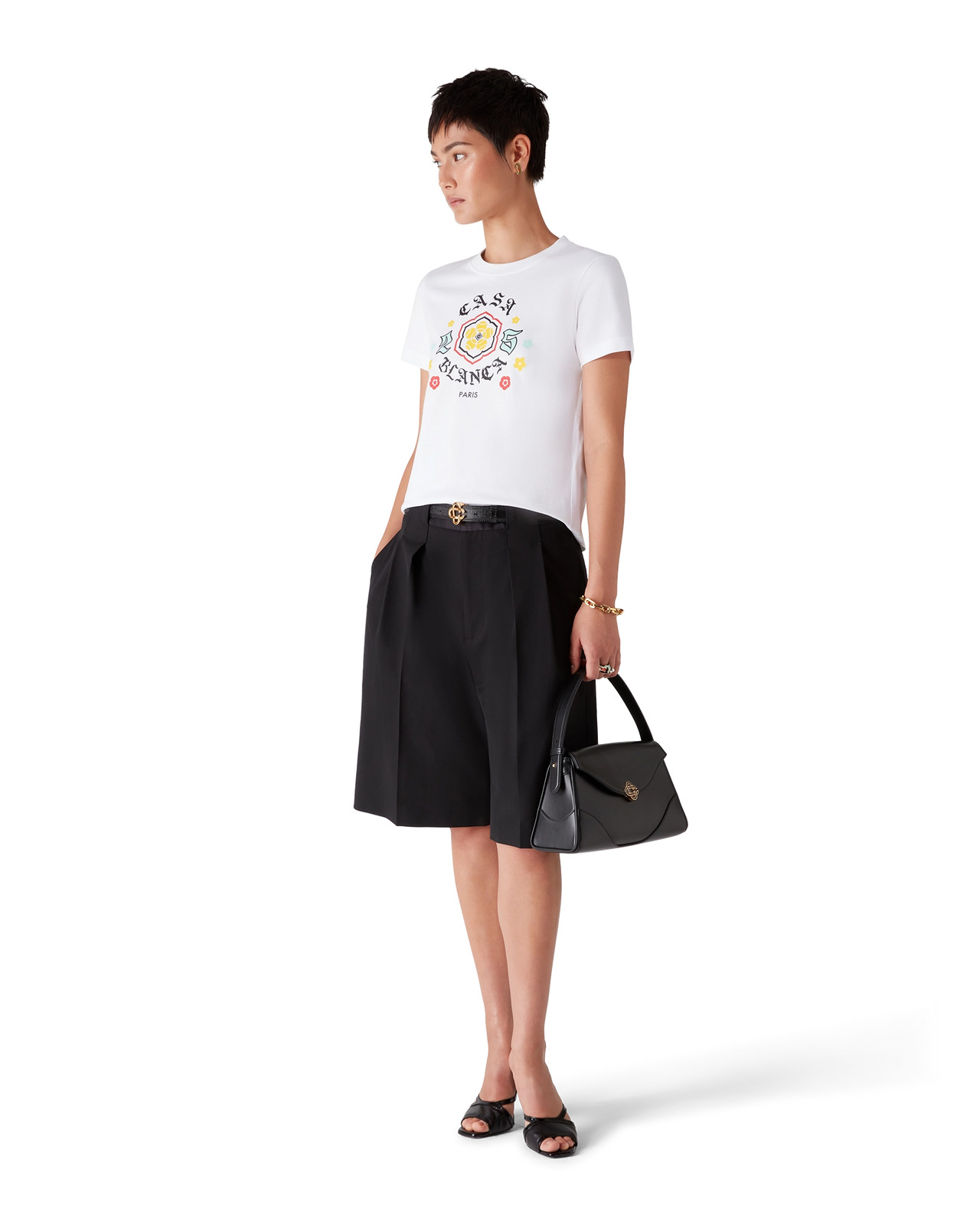 Emblem Fitted Short Sleeve T-Shirt | Casablanca Paris - 4