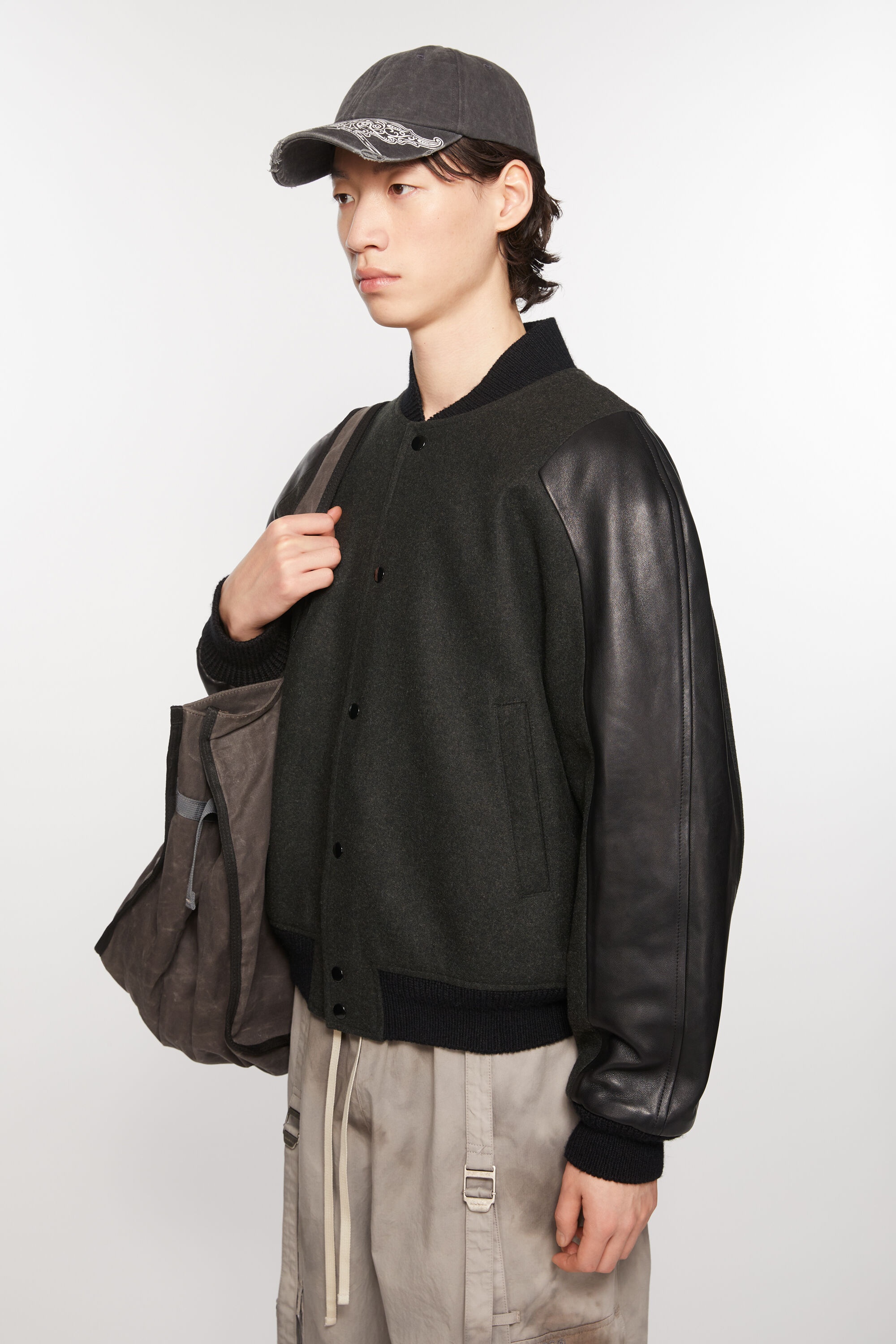 Bomber jacket - Dark grey melange - 3