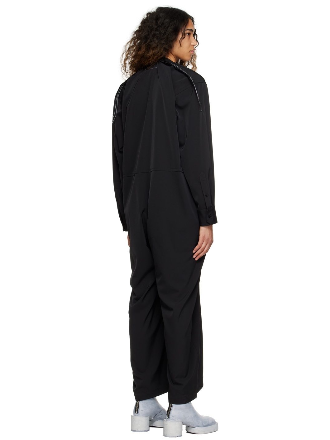 Black Button Jumpsuit - 3