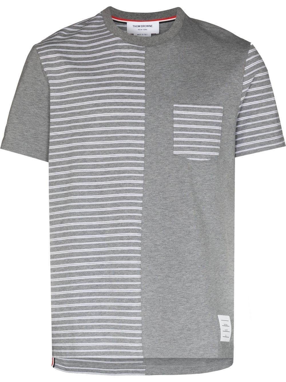 striped panel T-shirt - 1