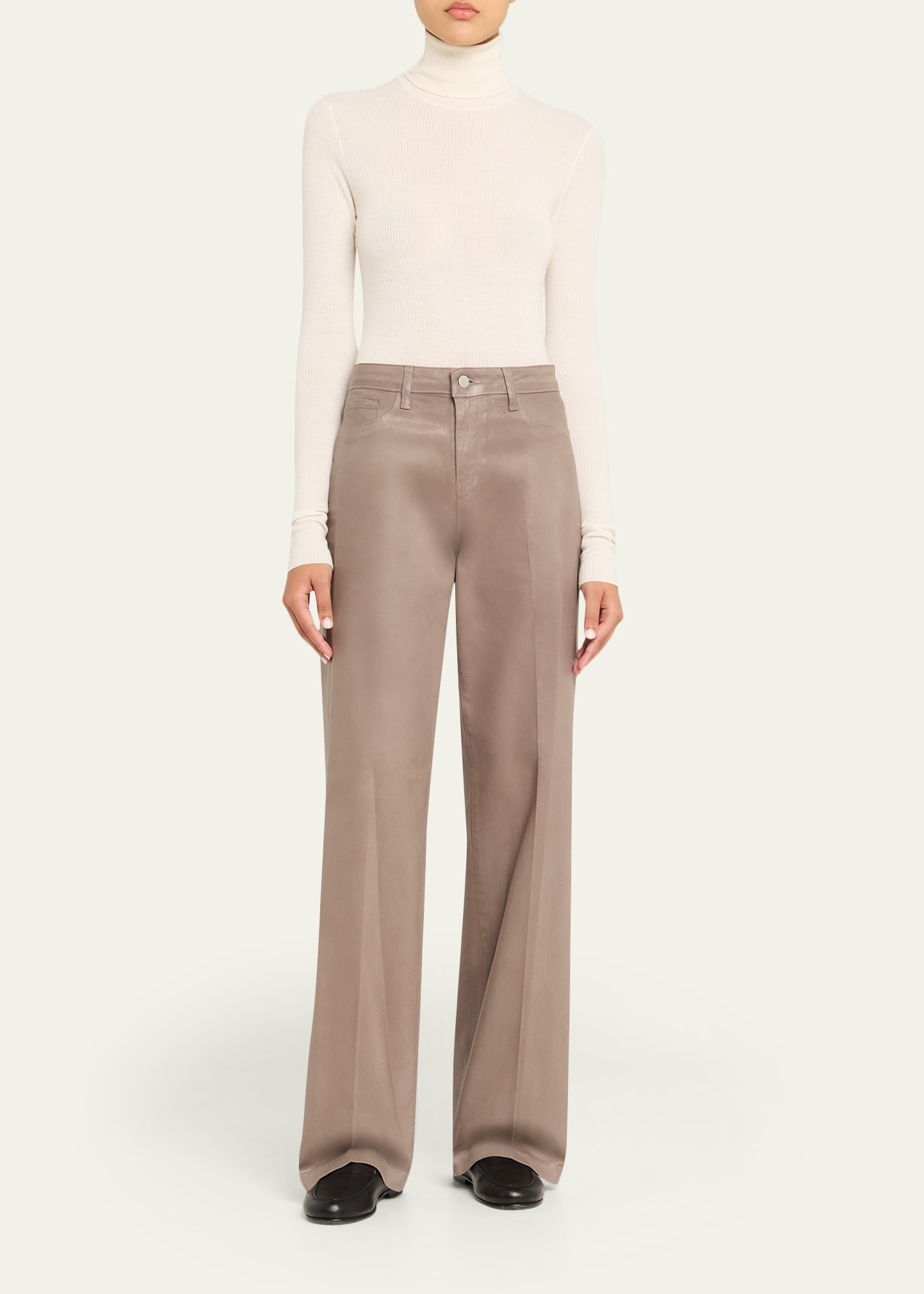 Clayton Coated Wide-Leg Jeans - 2