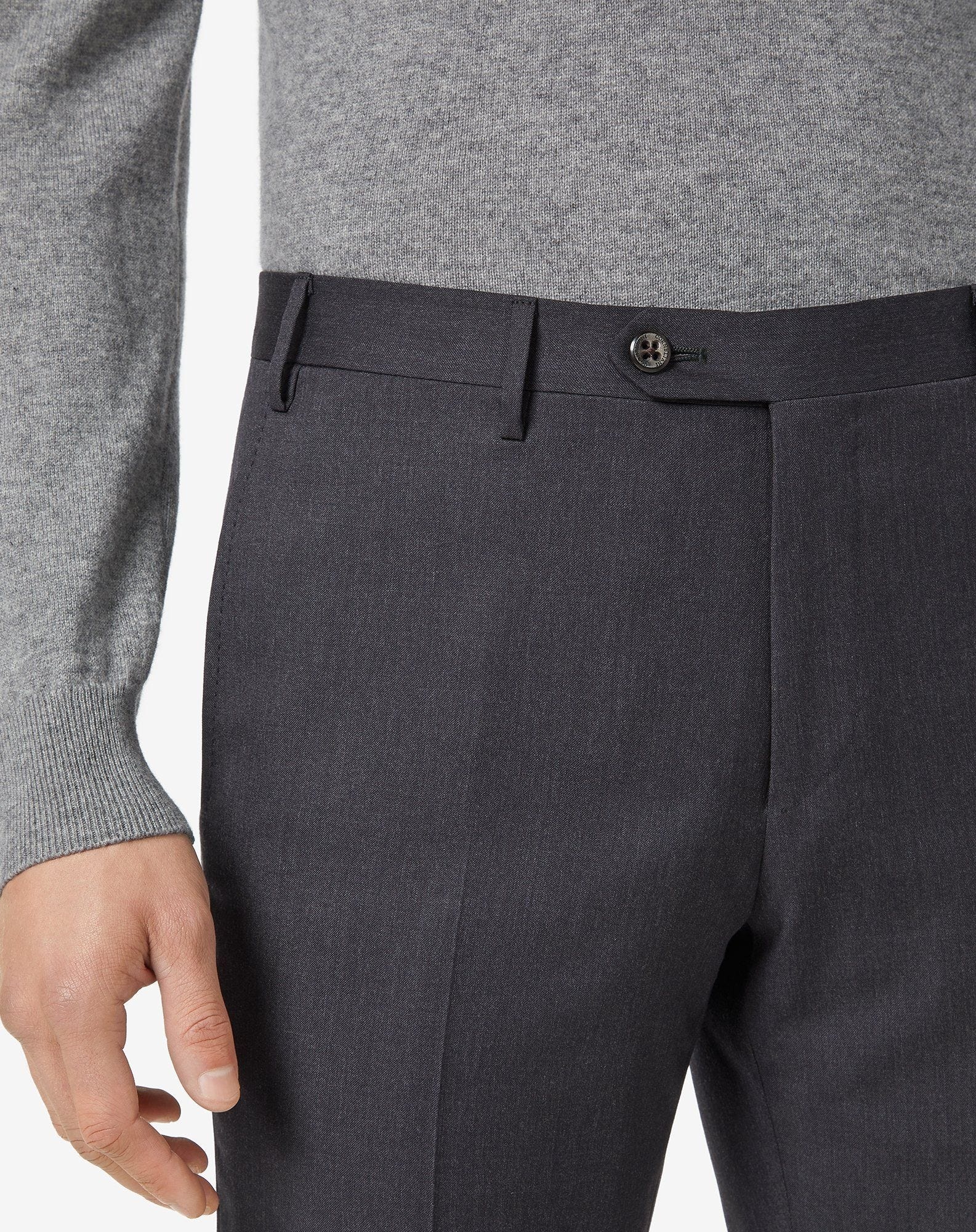 Anthracite S130s wool trousers - 3