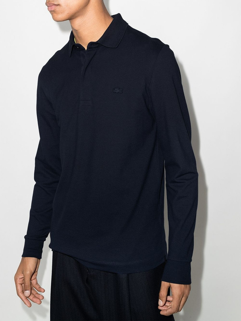 LACOSTE logo-embroidered long-sleeve polo shirt outlook