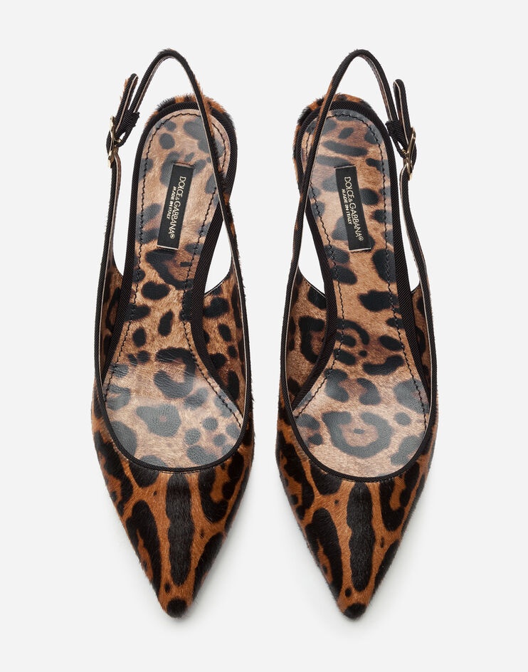 Leopard-print pony hair slingbacks - 4