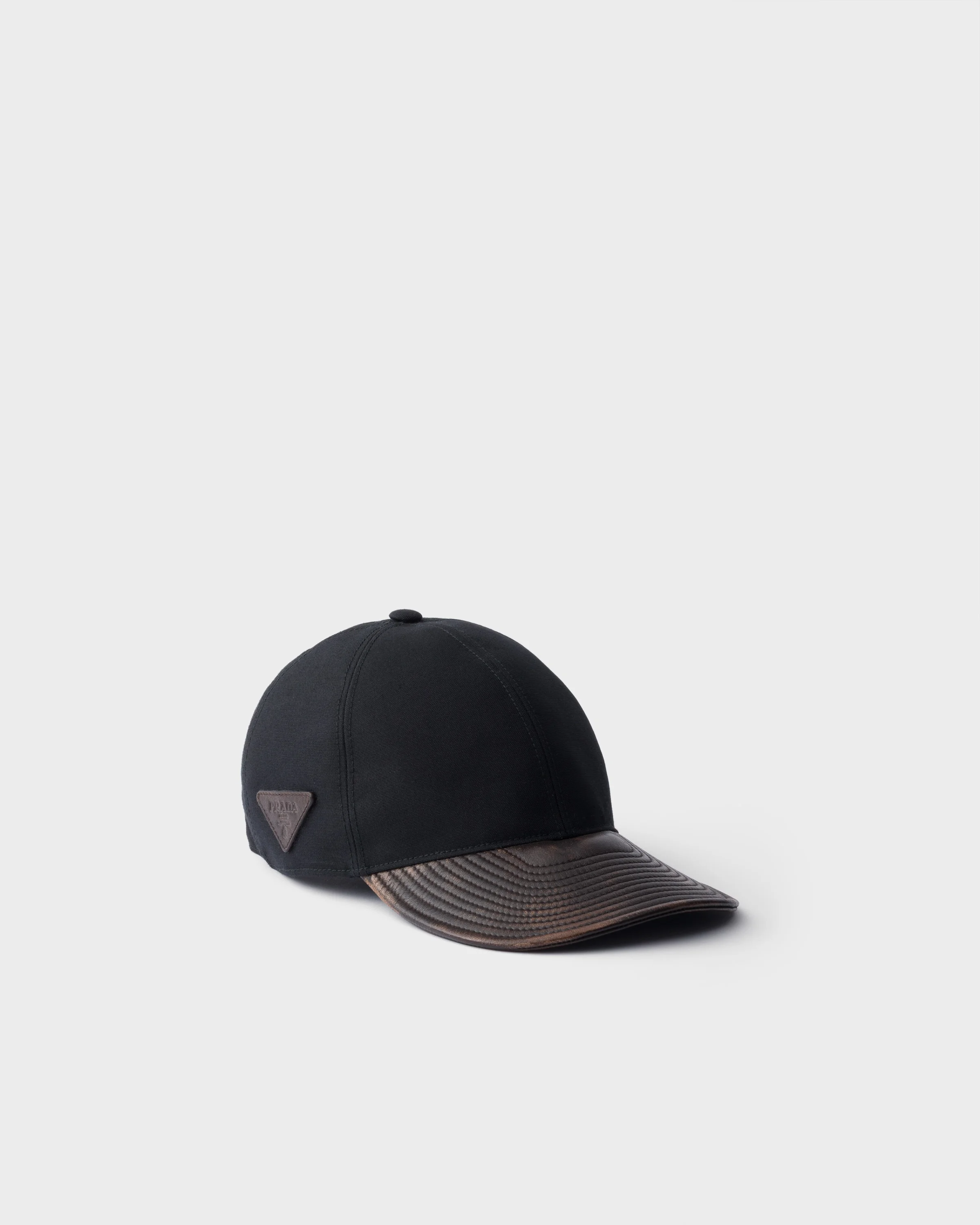 Technical cotton and leather baseball cap - 1