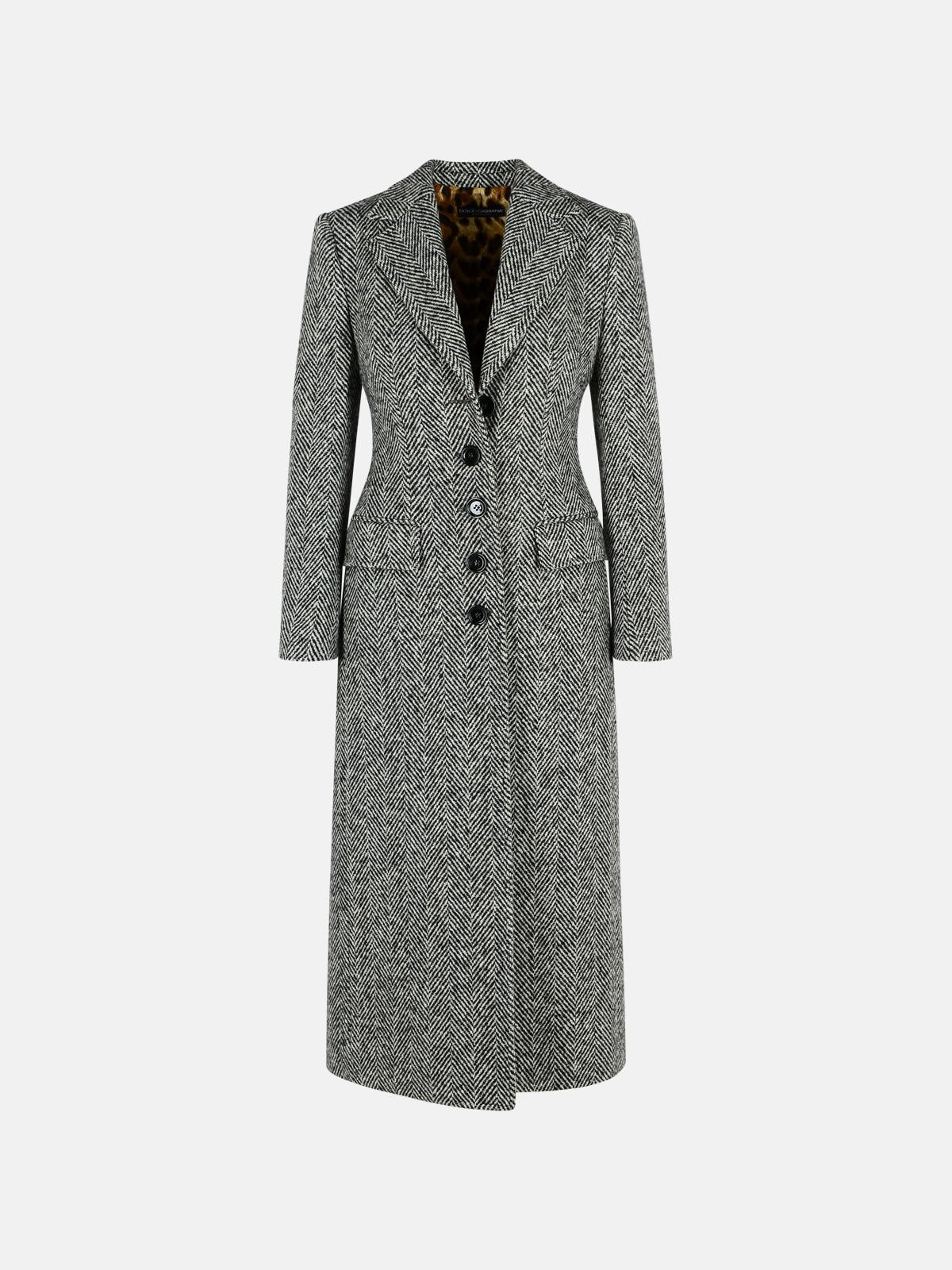 TWO-TONE VIRGIN WOOL COAT - 1