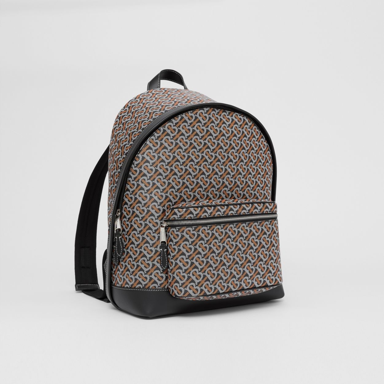 Monogram Print and Leather Backpack - 7