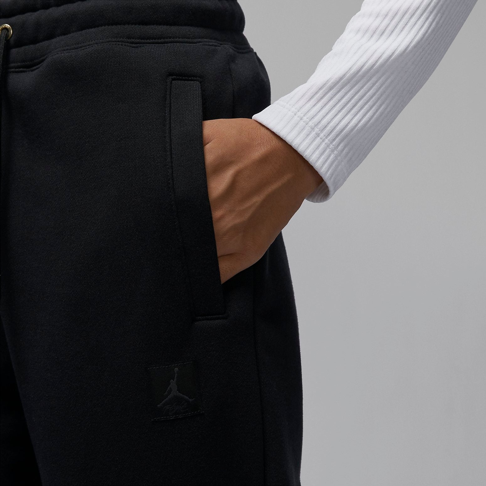 (WMNS) Air Jordan Flight Sweatpants Asia Sizing 'Black' FD7225-010 - 5