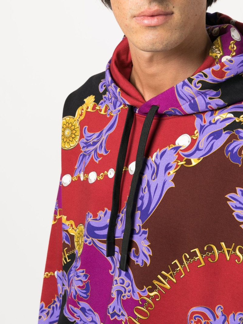 baroque-print cotton hoodie 5