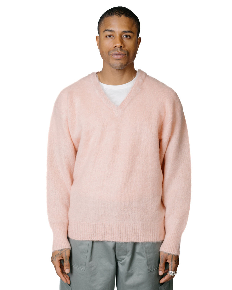 The Real McCoys MC23109 JM Mohair V-Neck Sweater Flamingo outlook