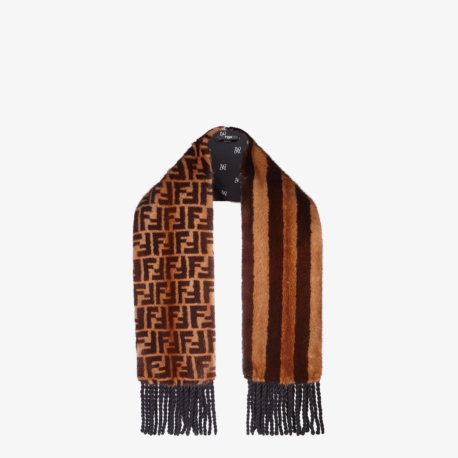 Brown mink scarf - 3