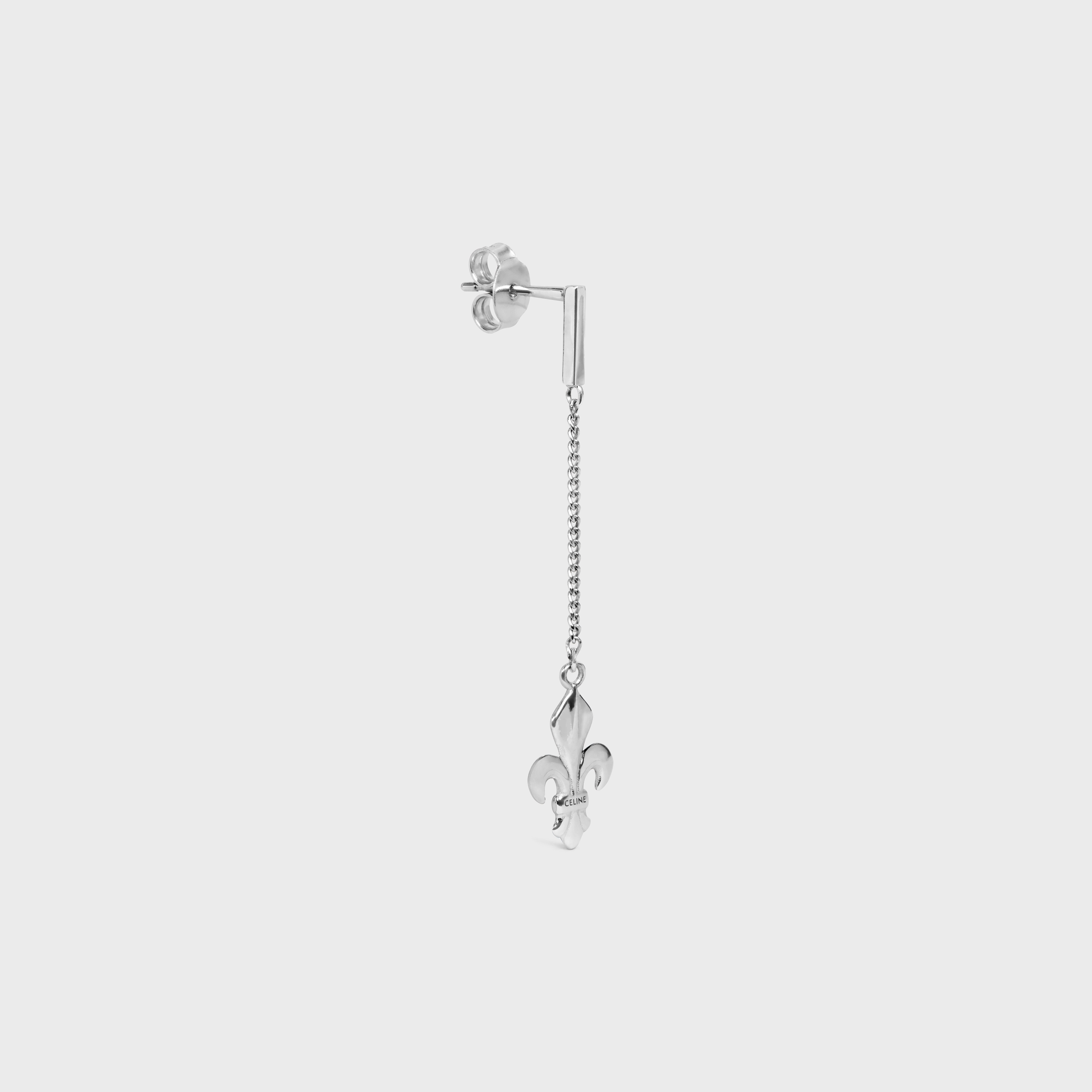 Teen Knight Poem Fleur de Lys Earring in Sterling Silver with Rhodium finish - 2