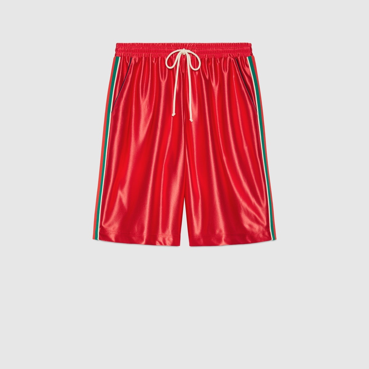 Shiny jersey shorts with Web - 1