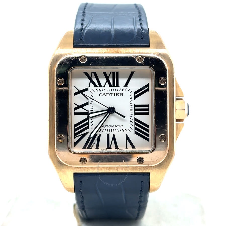 Pre-owned Cartier Santos 100 Automatic Men's Watch W20095Y1 - 1
