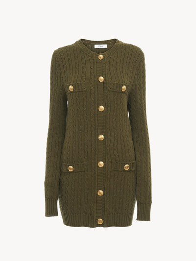 Chloé UTILITARIAN CABLE-KNIT CARDIGAN IN COTTON outlook