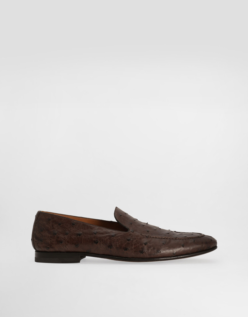 Ostrich leather slippers 1