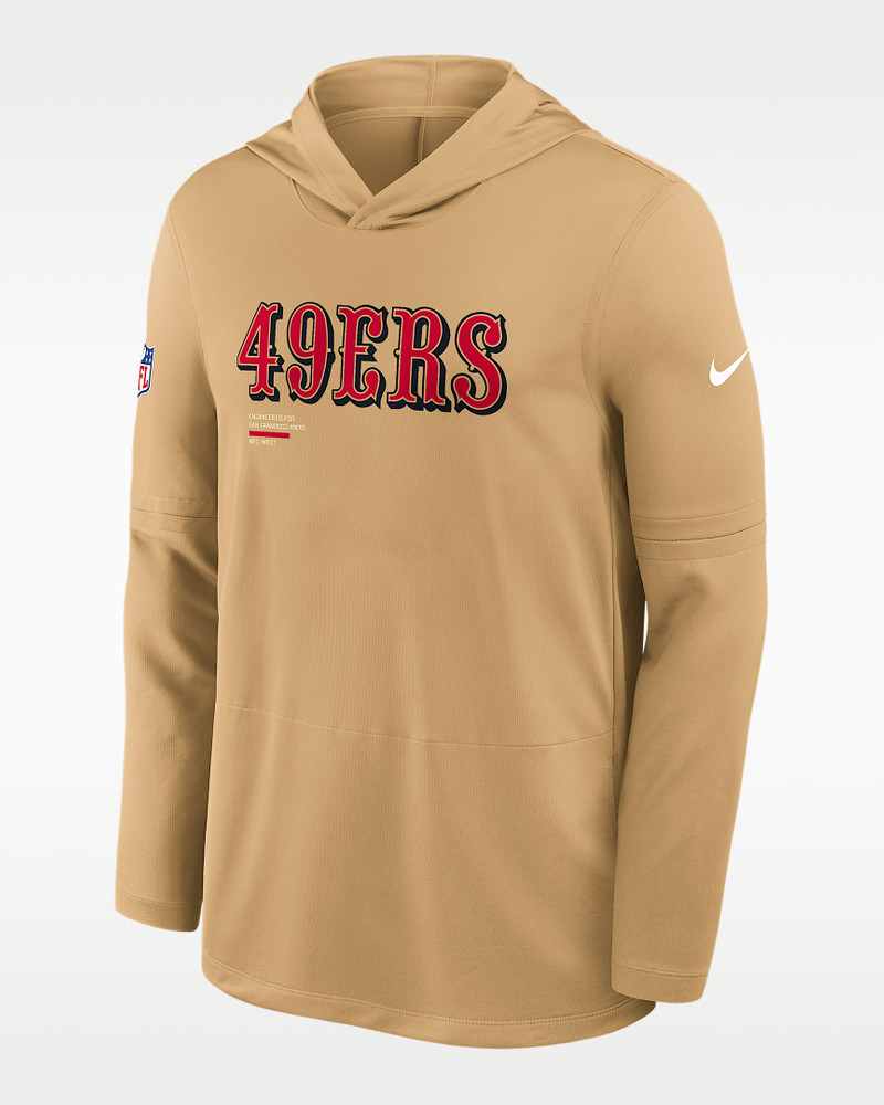 San Francisco 49ers Pure Fury Sideline Men's Nike Dri-FIT NFL Long-Sleeve Hooded Top 1