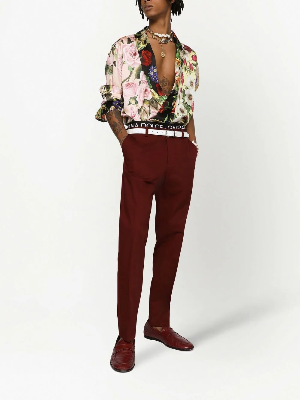 floral-print stretch-silk shirt - 2