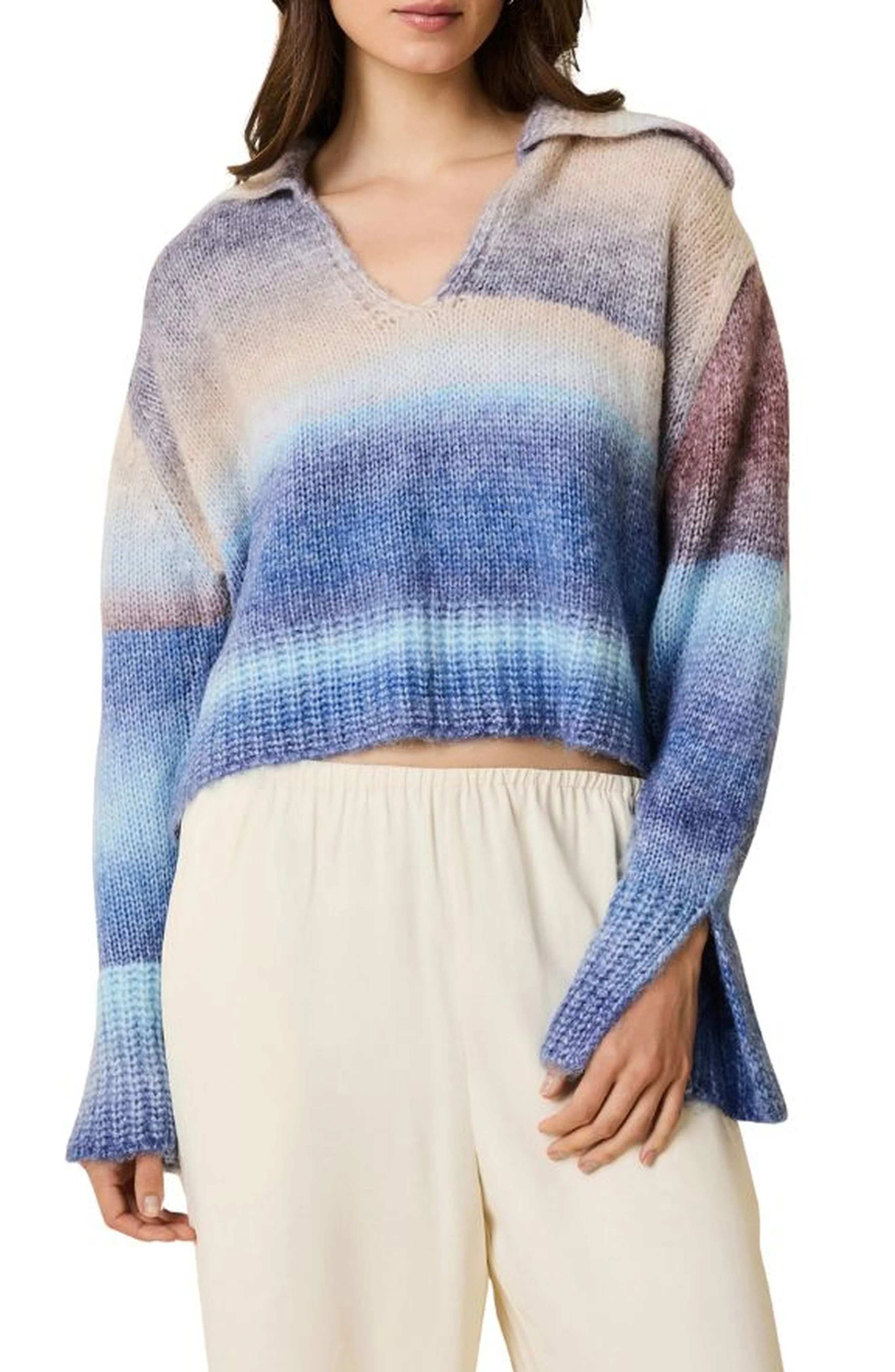 Solid & Striped The Lola Ombré Stripe Sweater in Twilight /Raisin Brown at Nordstrom - 1