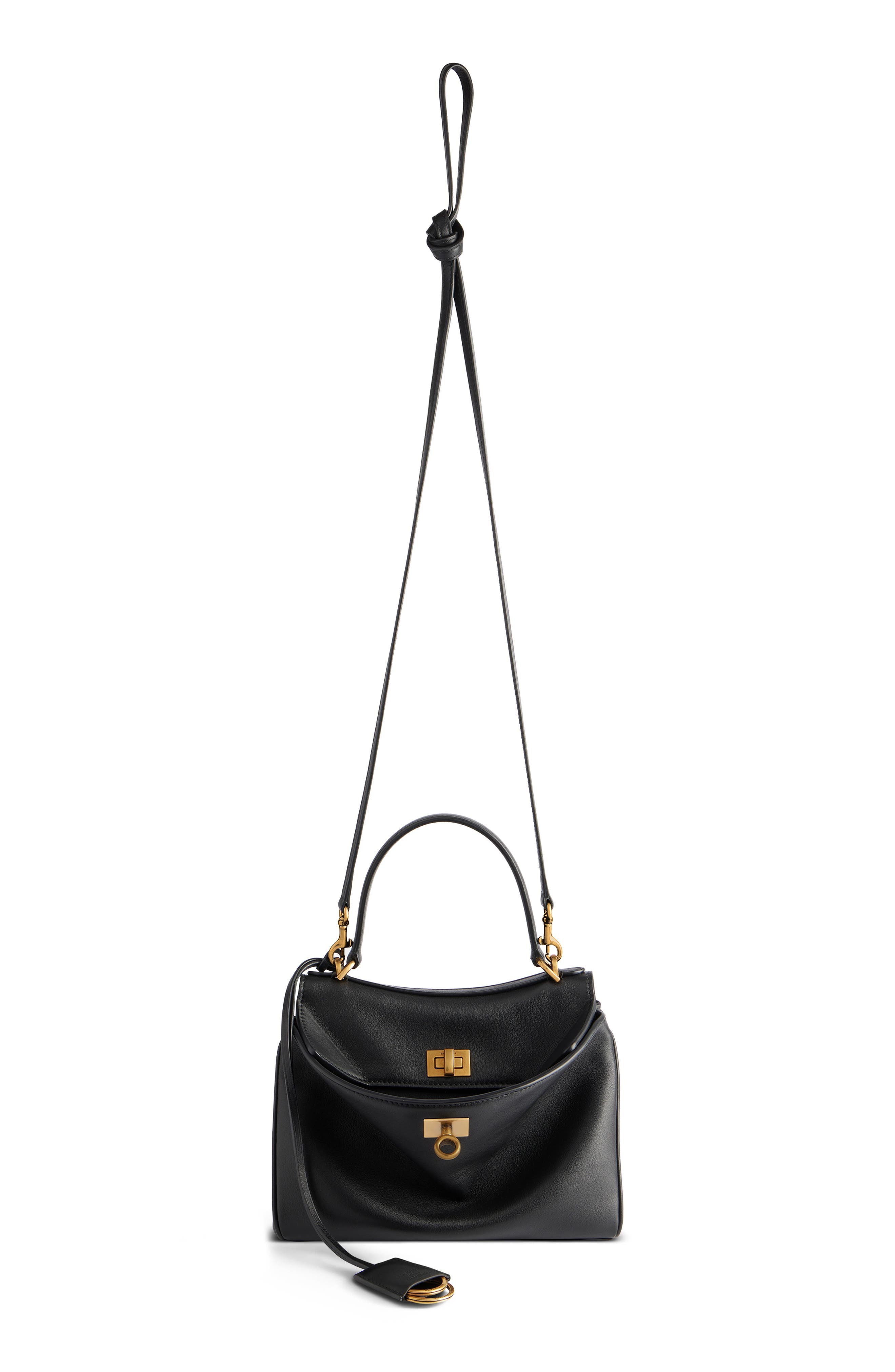 Balenciaga Mini Rodeo Leather Top Handle Bag in 1000 Black at Nordstrom - 4