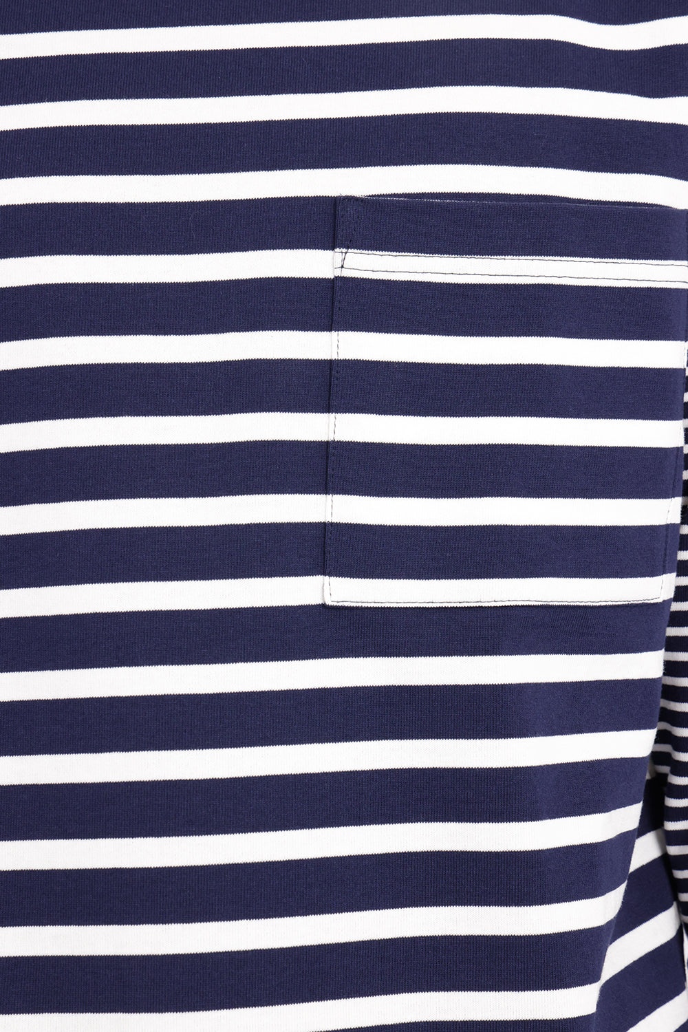 COTTON STITCH JERSEY WITH HORIZONTAL STRIPE | NAVY/WHITE - 5