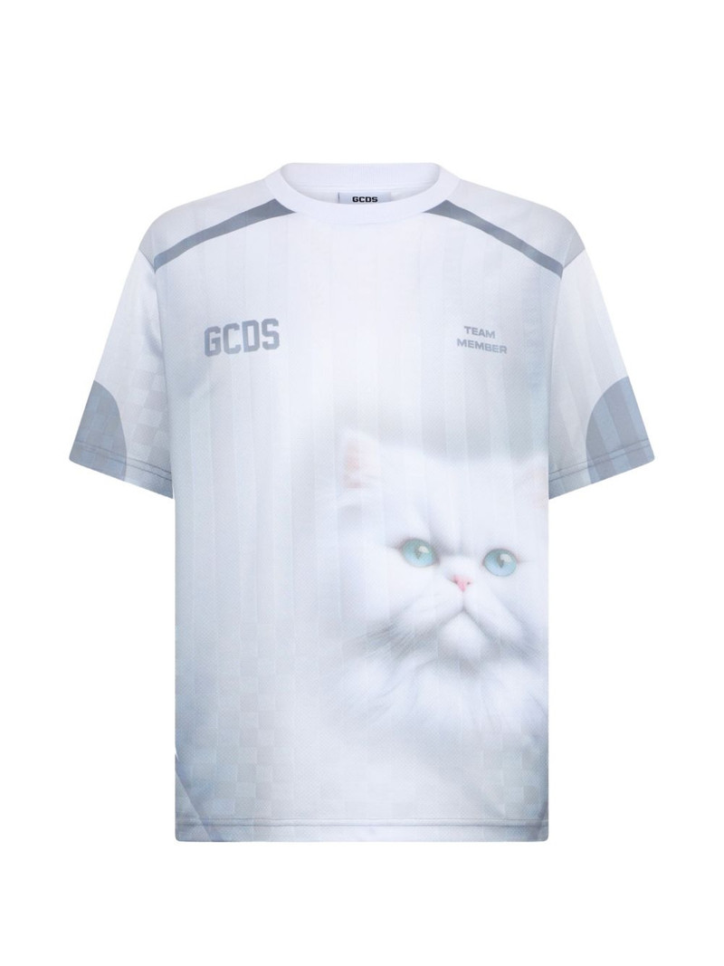 cat-print T-shirt 1