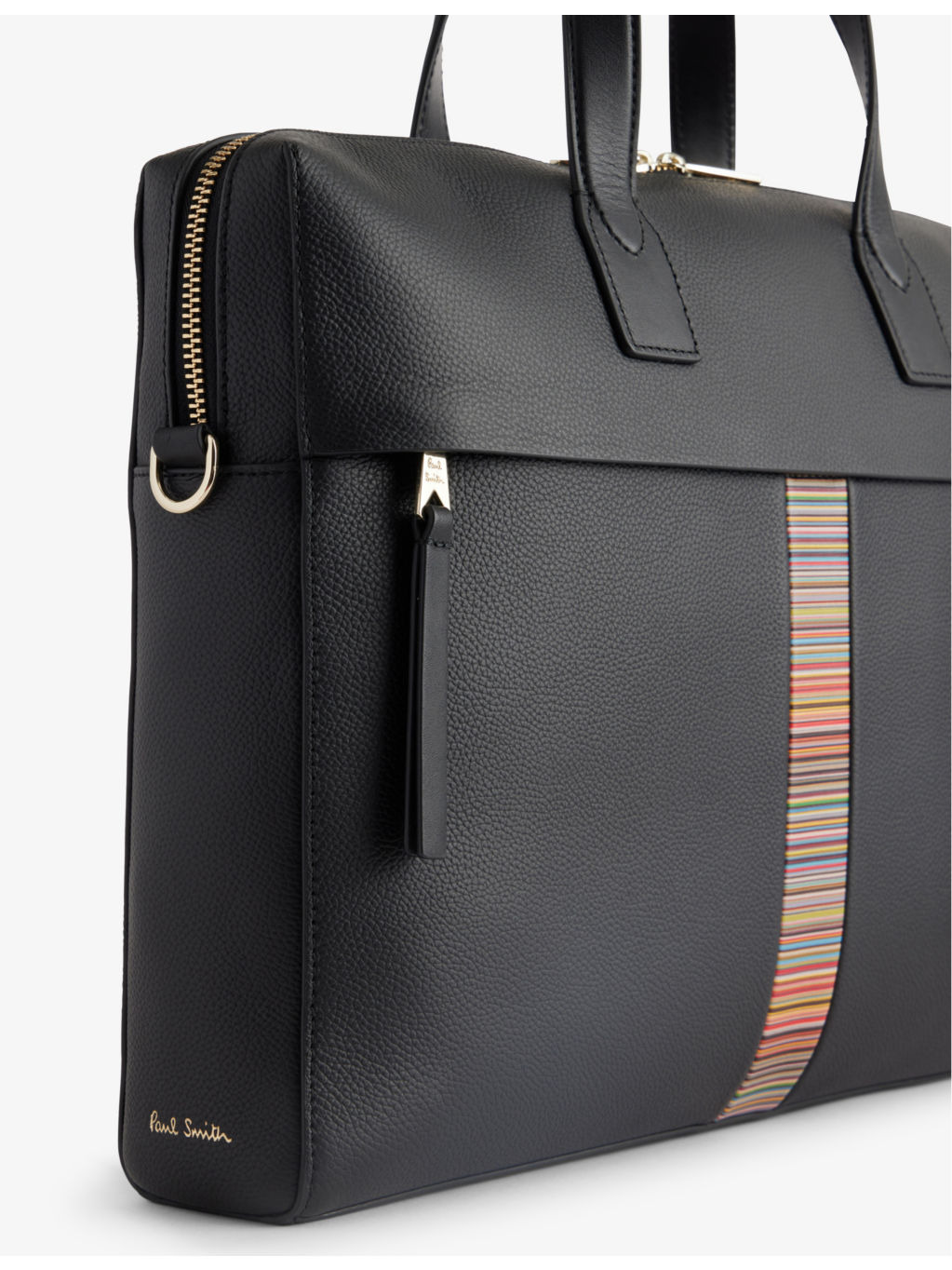 Signature Stripe Business double-zip leather folio - 4