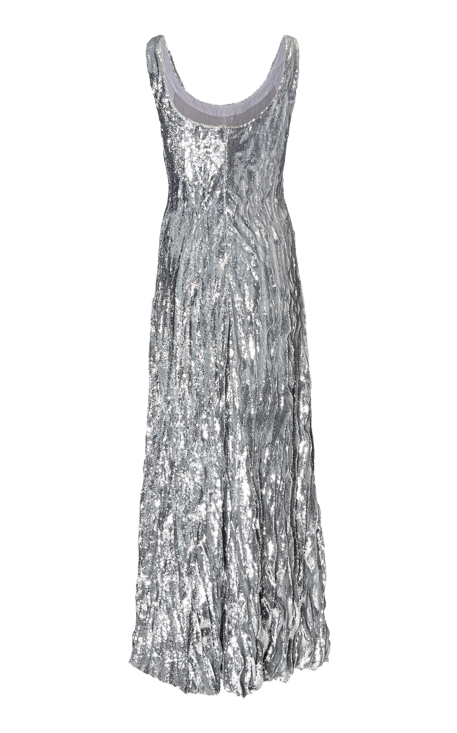 Sequined Crinkled Silk Gown silver - 6