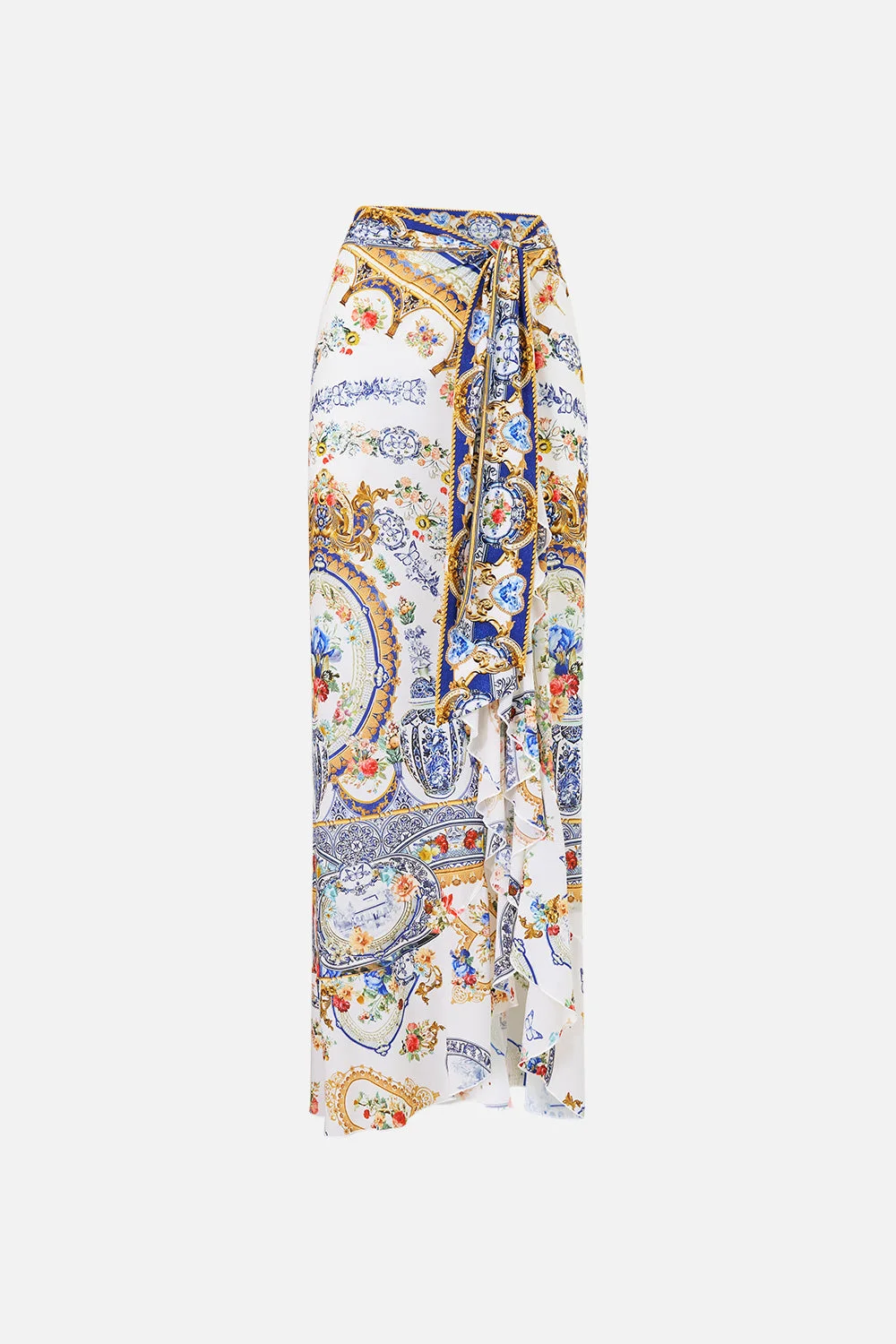 LONG SARONG WITH TIE WAIST AND FRILL EDGE - 1