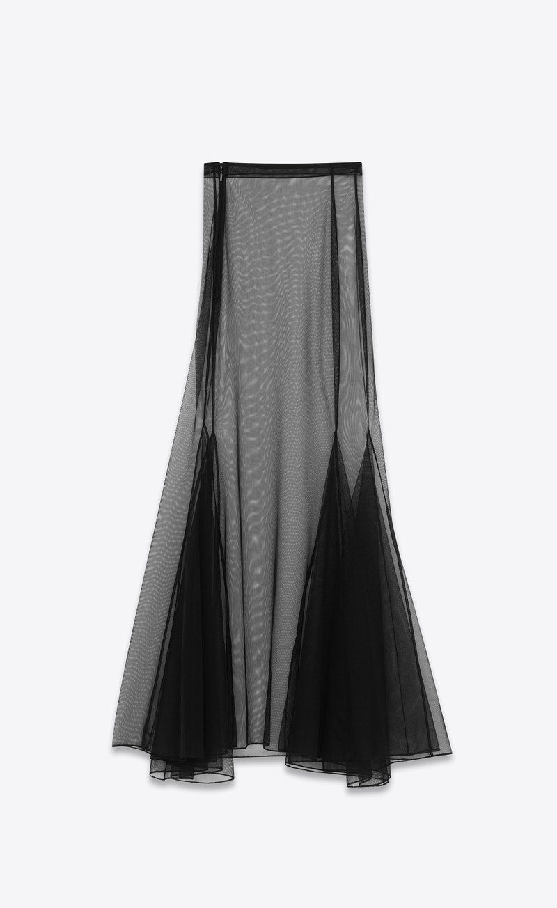SAINT LAURENT long skirt in stretch tulle outlook