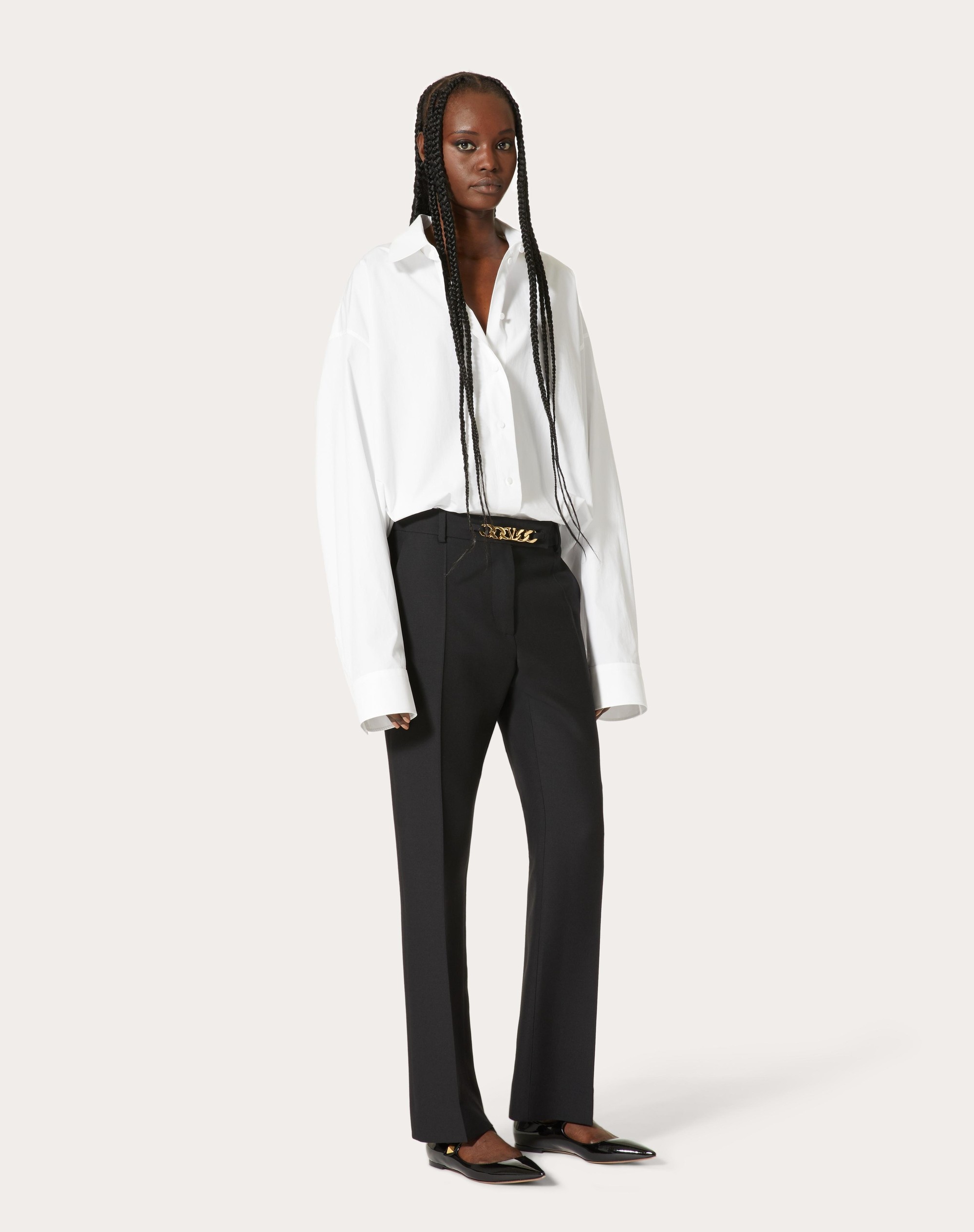 CREPE COUTURE VLOGO CHAIN PANTS - 2