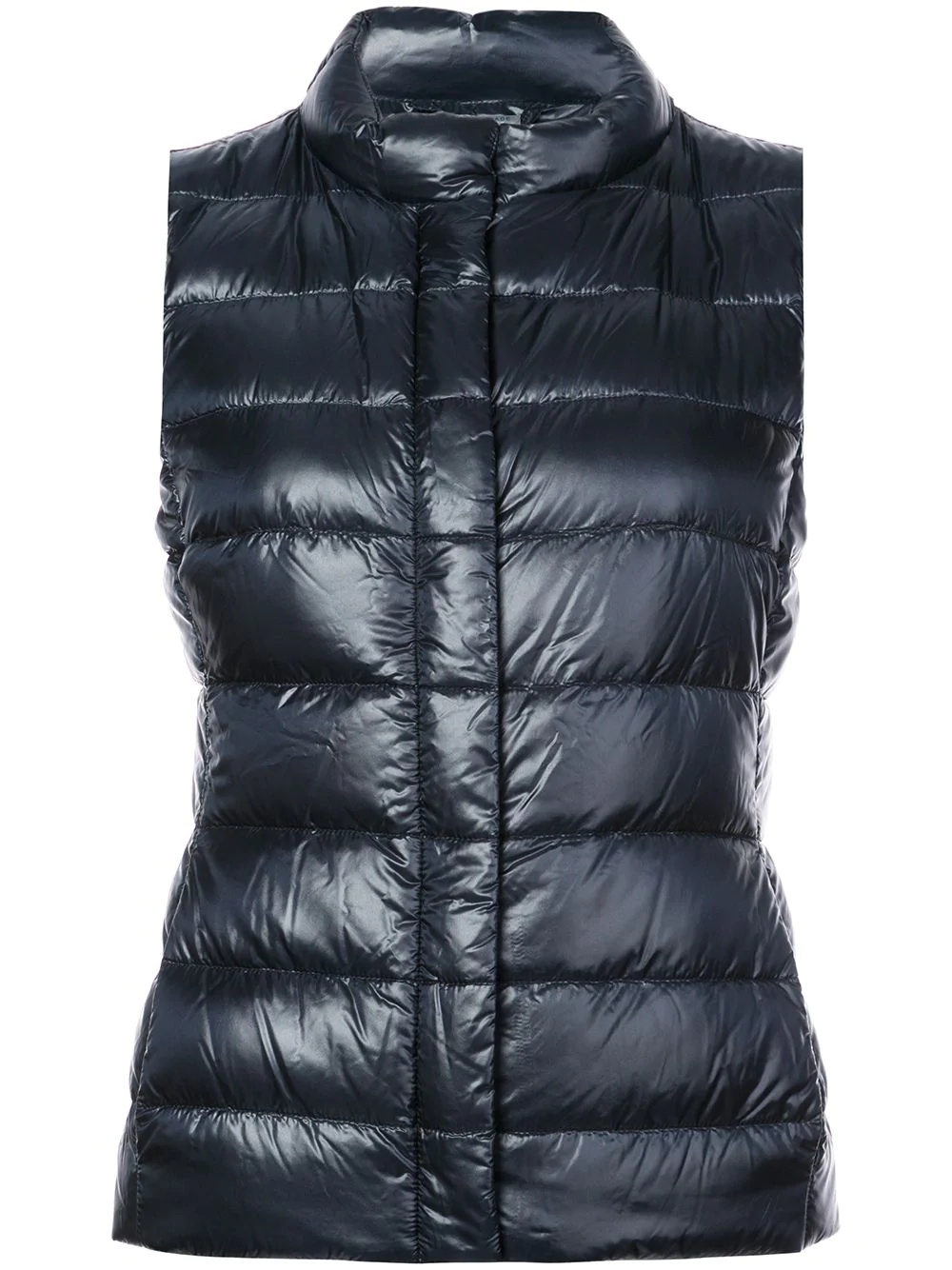 zip quilted gilet - 1