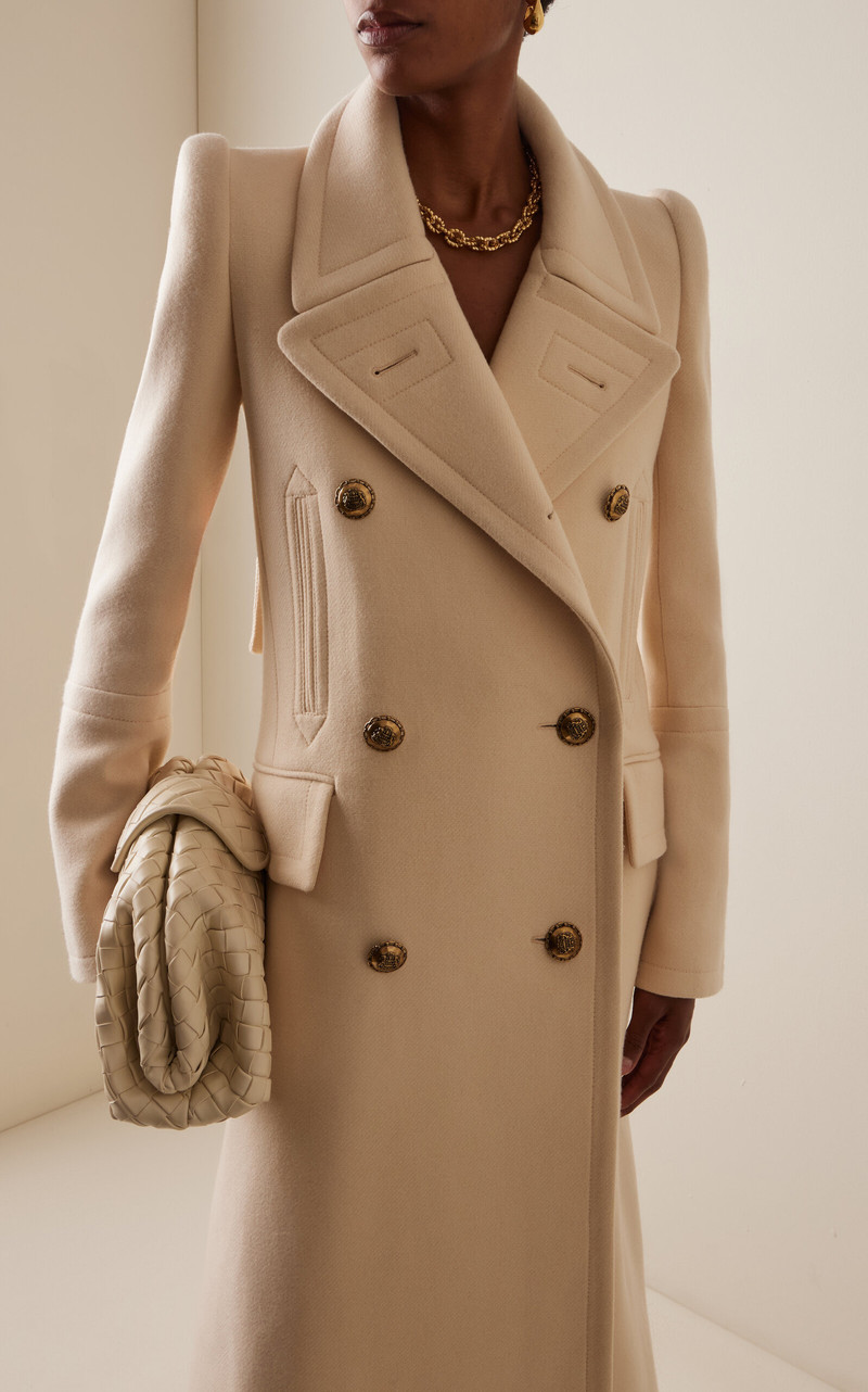 Hypnotic Longline Wool Blend Coat ivory 3