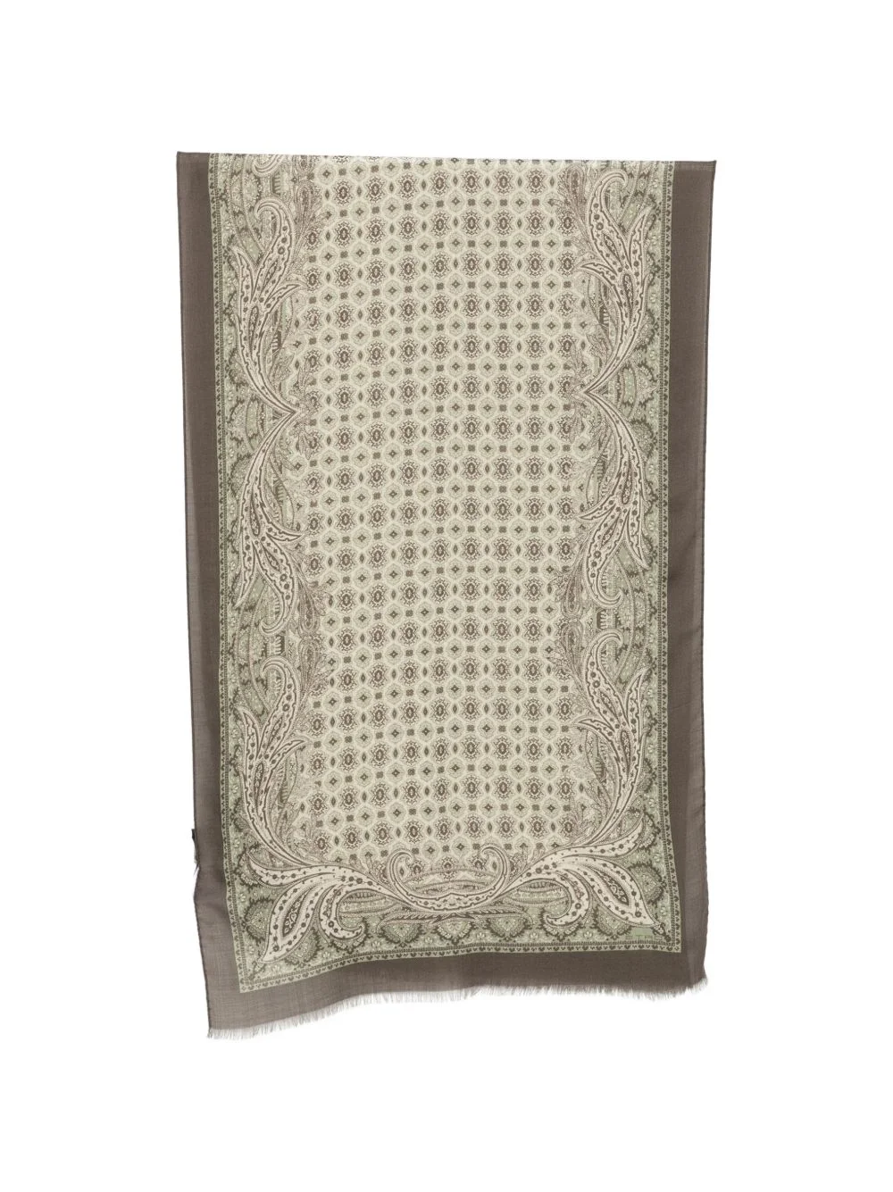 paisley-print fringed scarf - 1