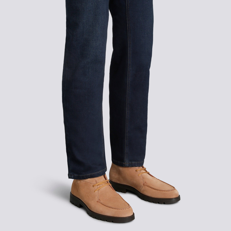 Santoni Men's light brown suede desert boot outlook