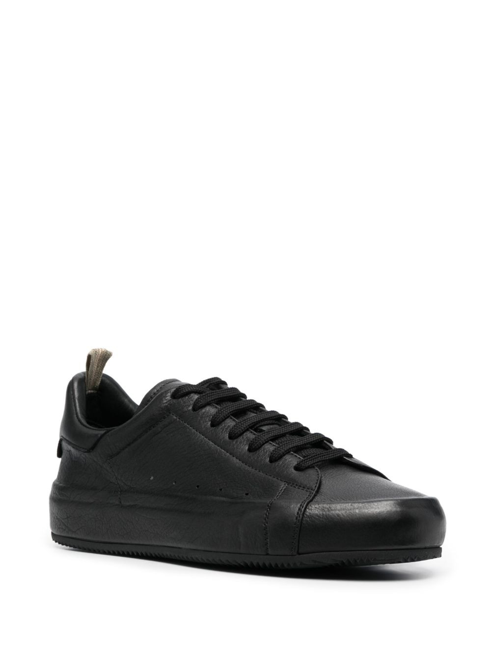 low-top leather sneakers - 2
