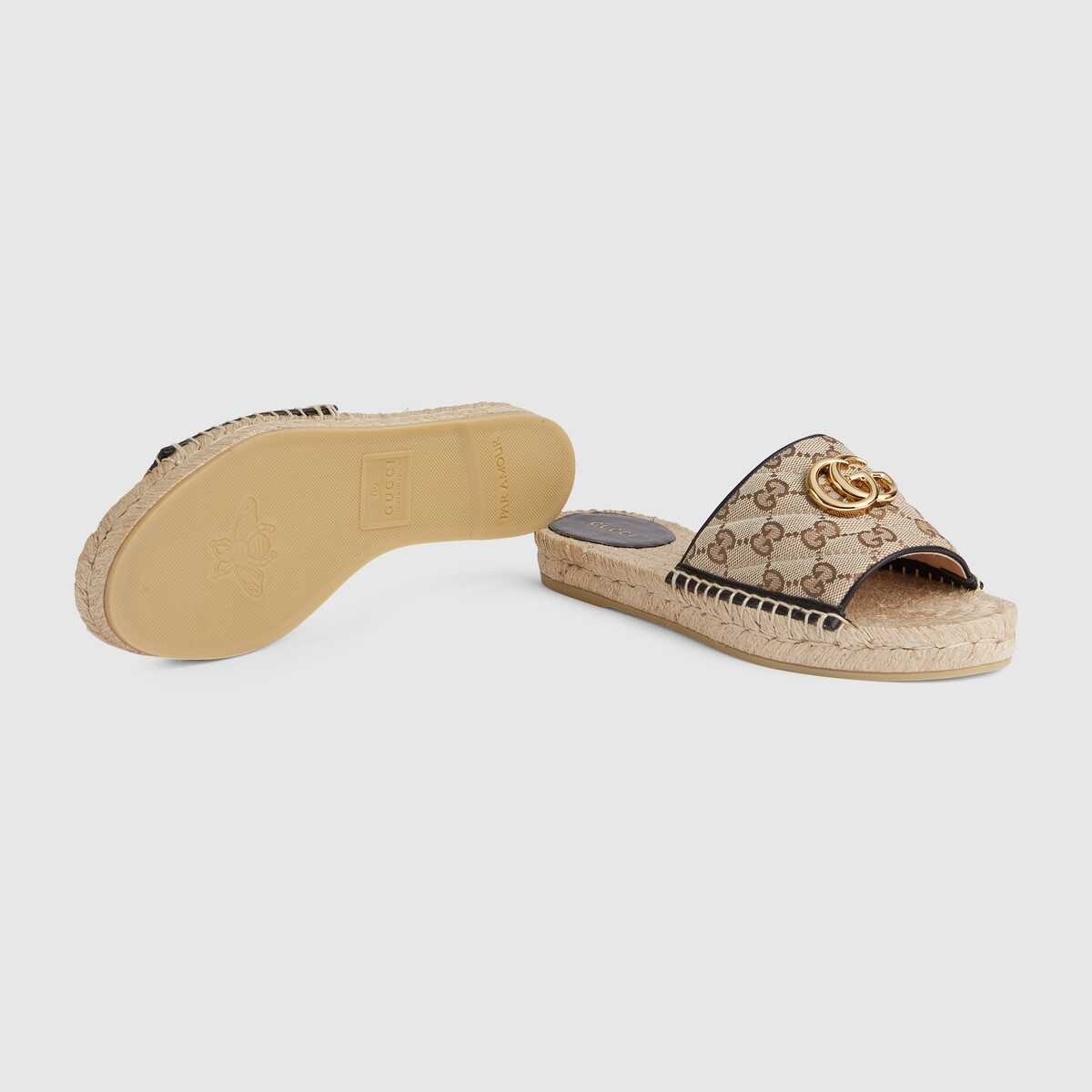 Women's GG matelassé canvas espadrille sandal - 5