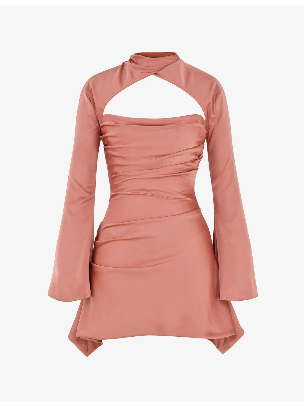 Toira long-sleeved corseted satin mini dress - 1