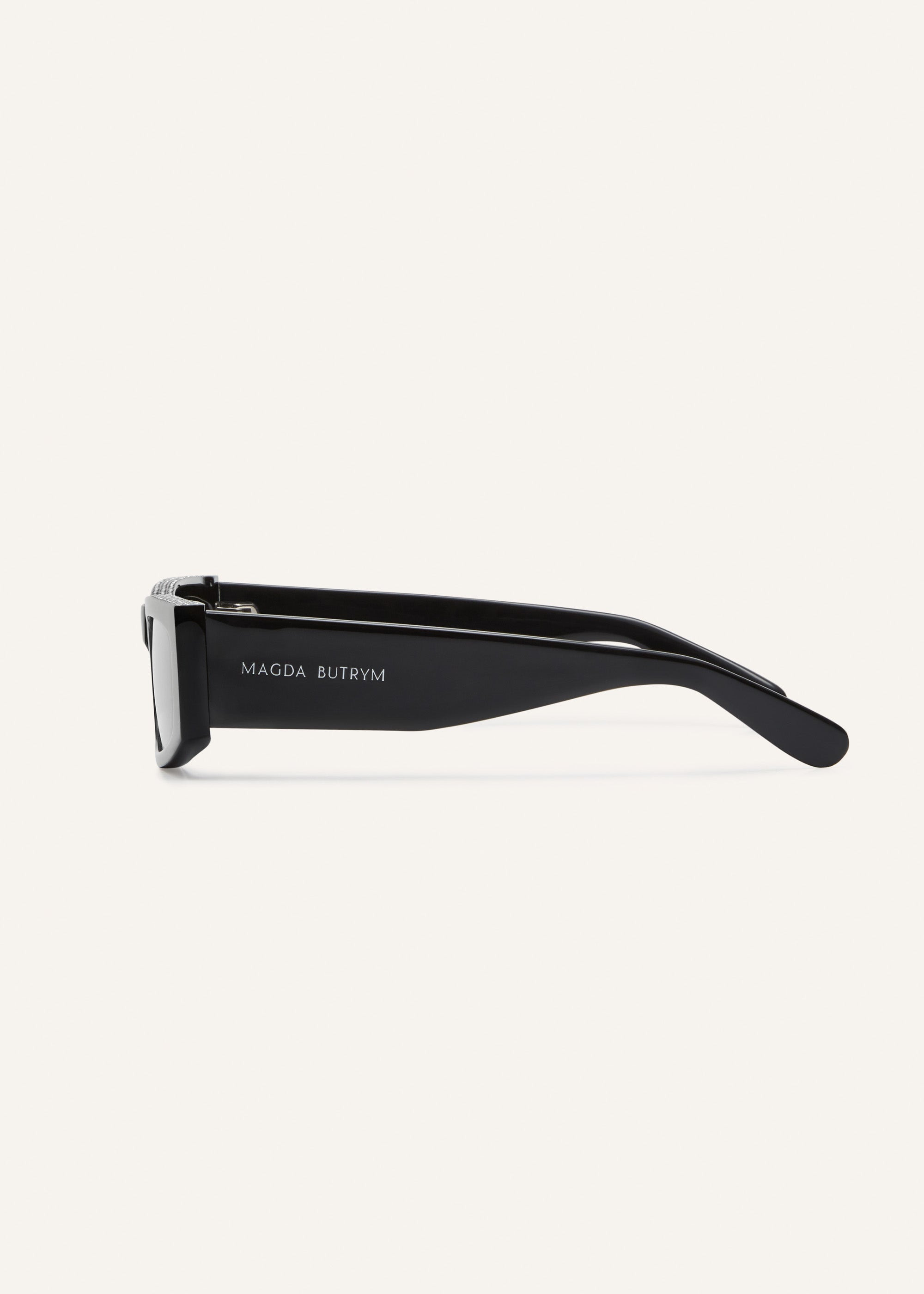 Rectangular sunglasses in black crystals - 3