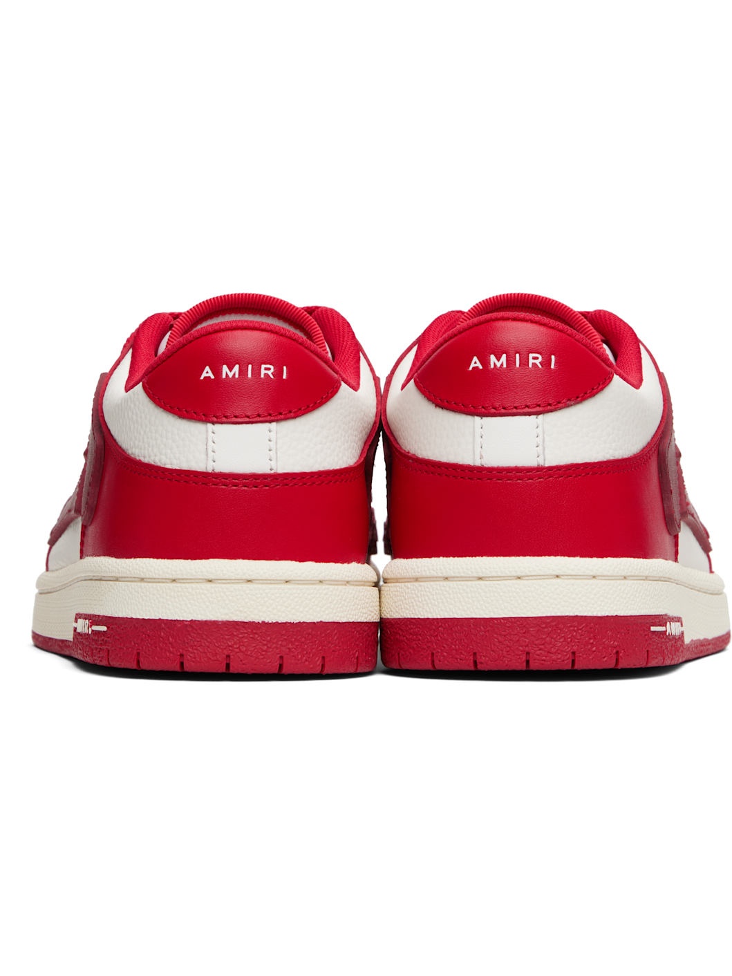 Red & White Skel Top Low Sneakers - 2