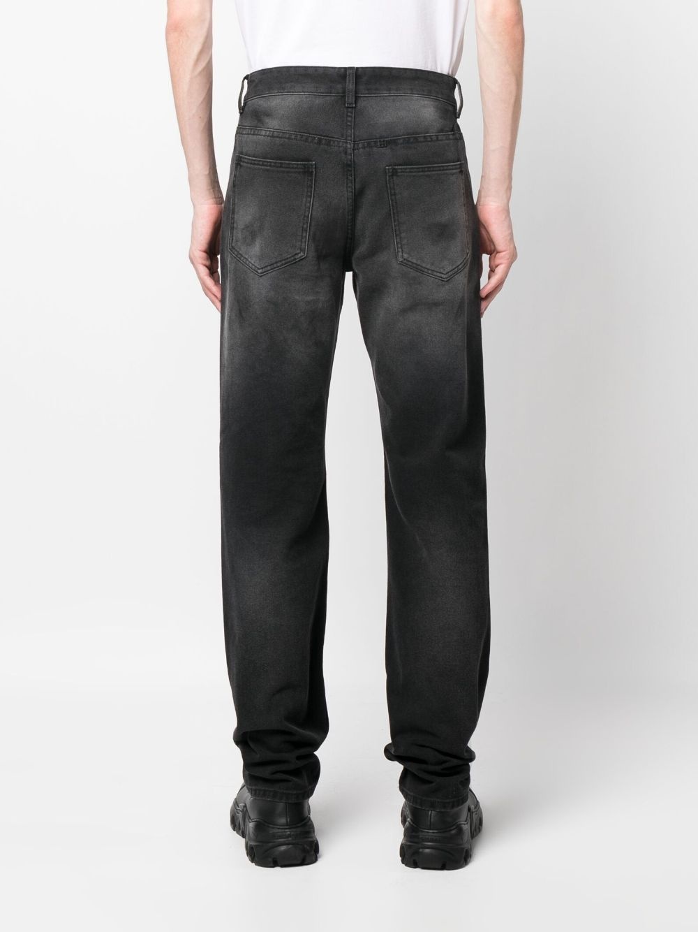 straight-leg stonewashed jeans - 4