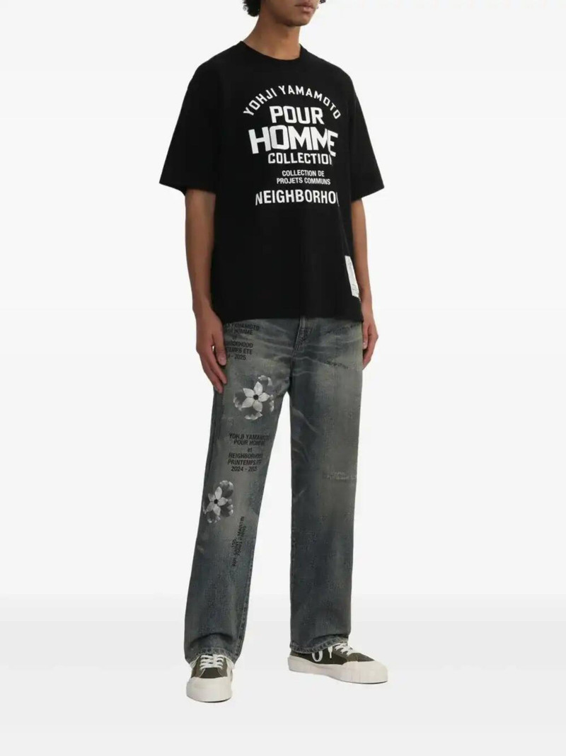 Yohji Yamamoto x Neighbourhood slogan-print T-shirt outlook