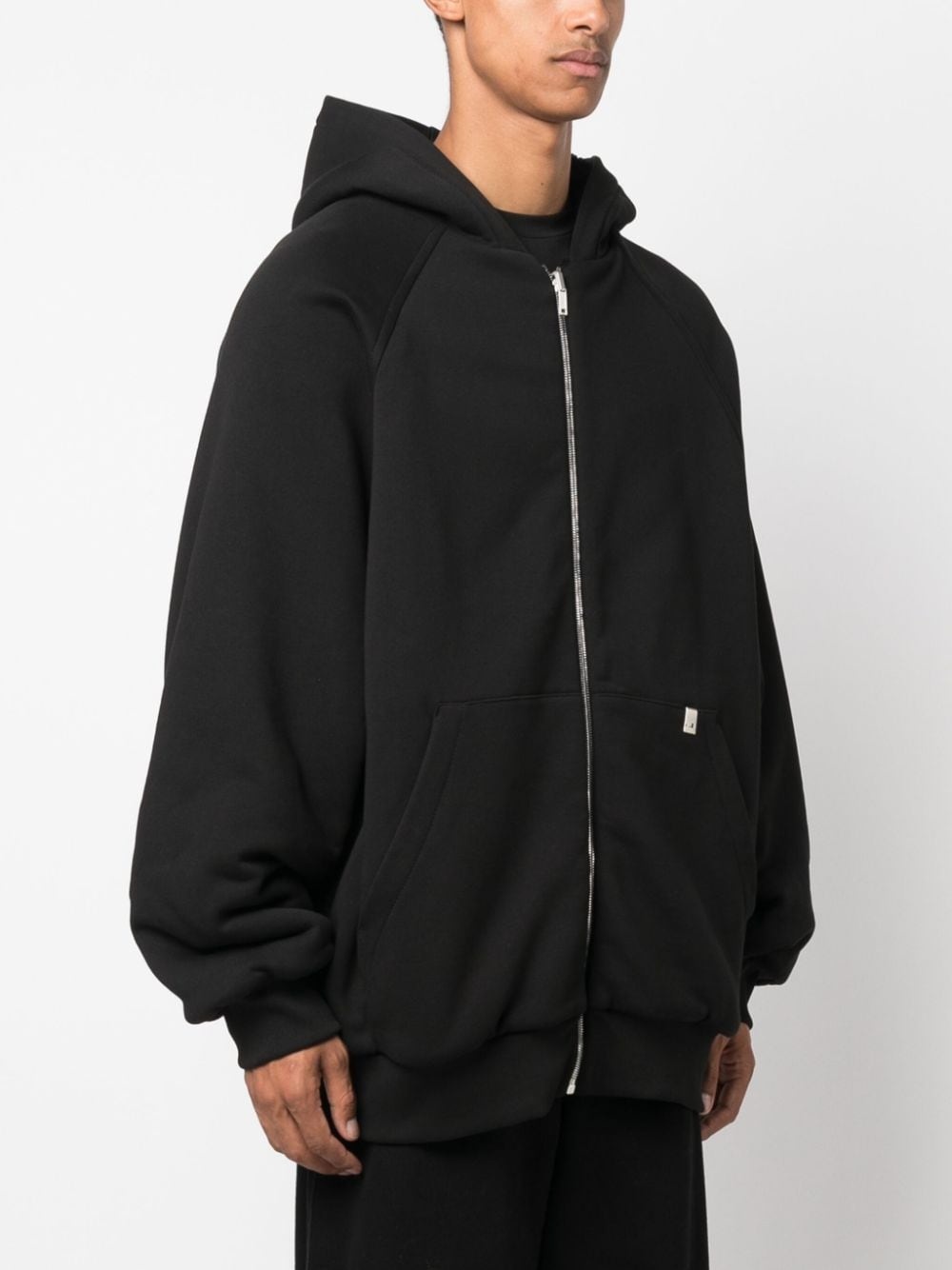 slogan-print zip-up hoodie - 3