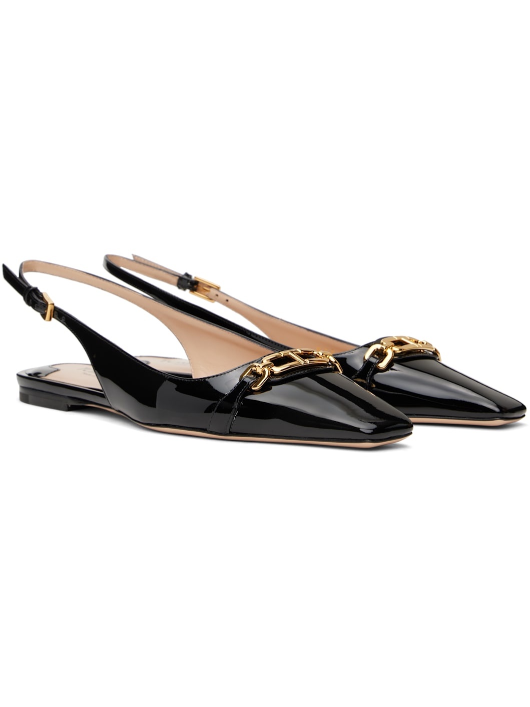 Black Patent Leather Whitney Slingback Ballerina Flats - 4