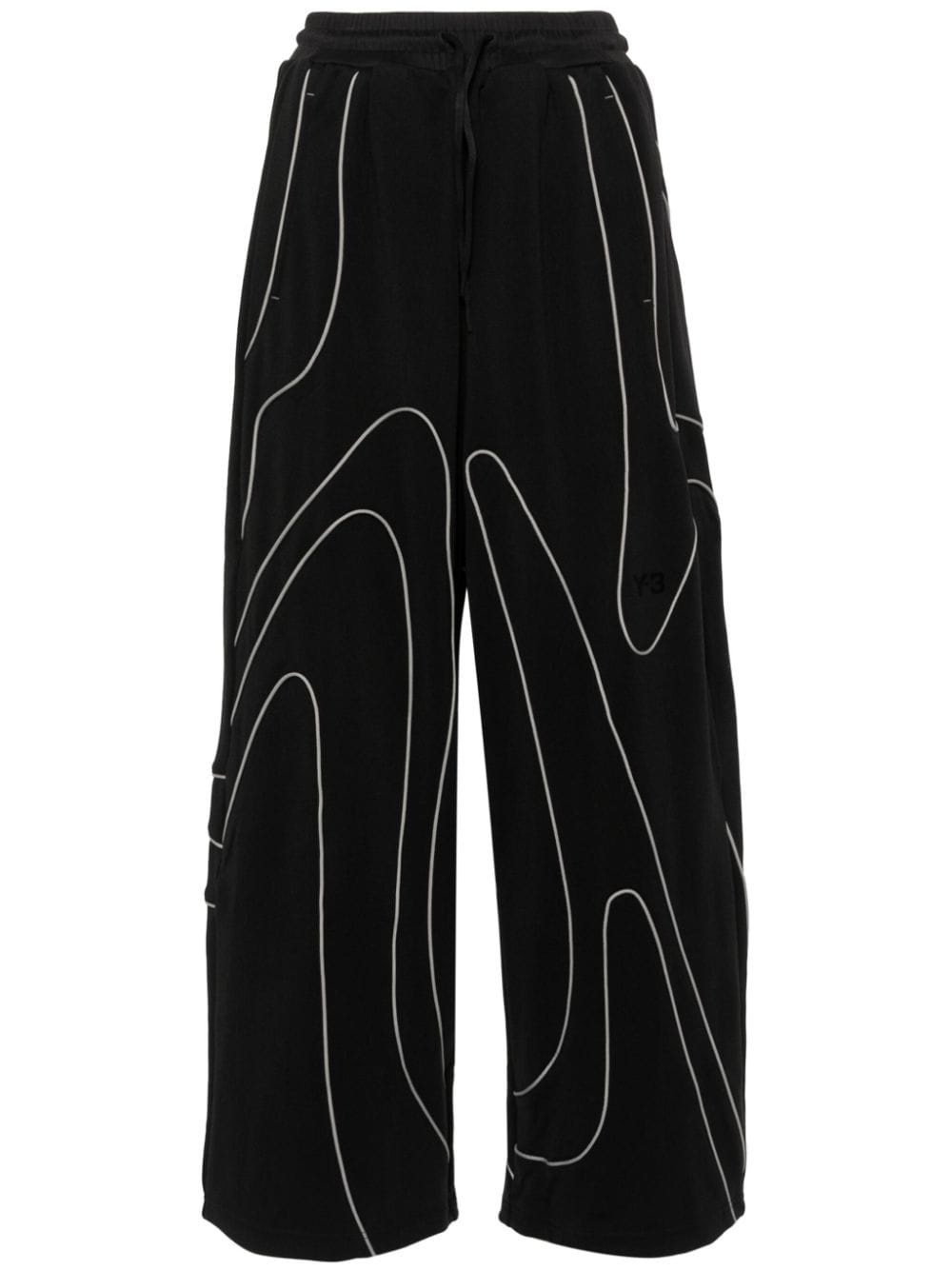 piping-detail jersey trousers - 1