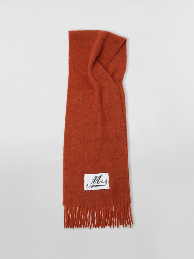GREY BRUSHED ALPACA SCARF - 1