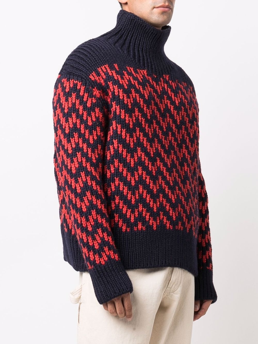 zigzag intarsia-knit jumper - 3