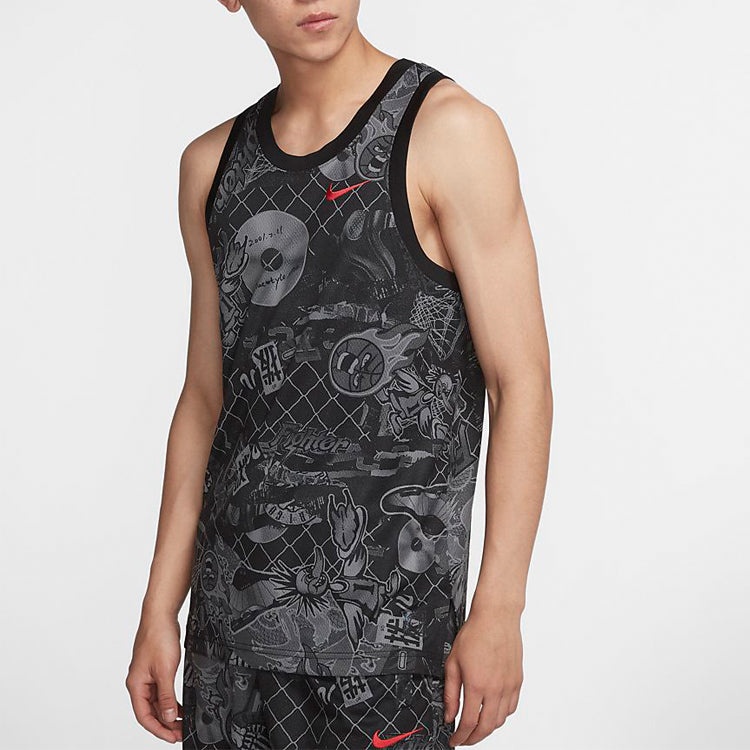 Nike Street Graffiti Basketball Sports Vest Black CK1182-010 - 4