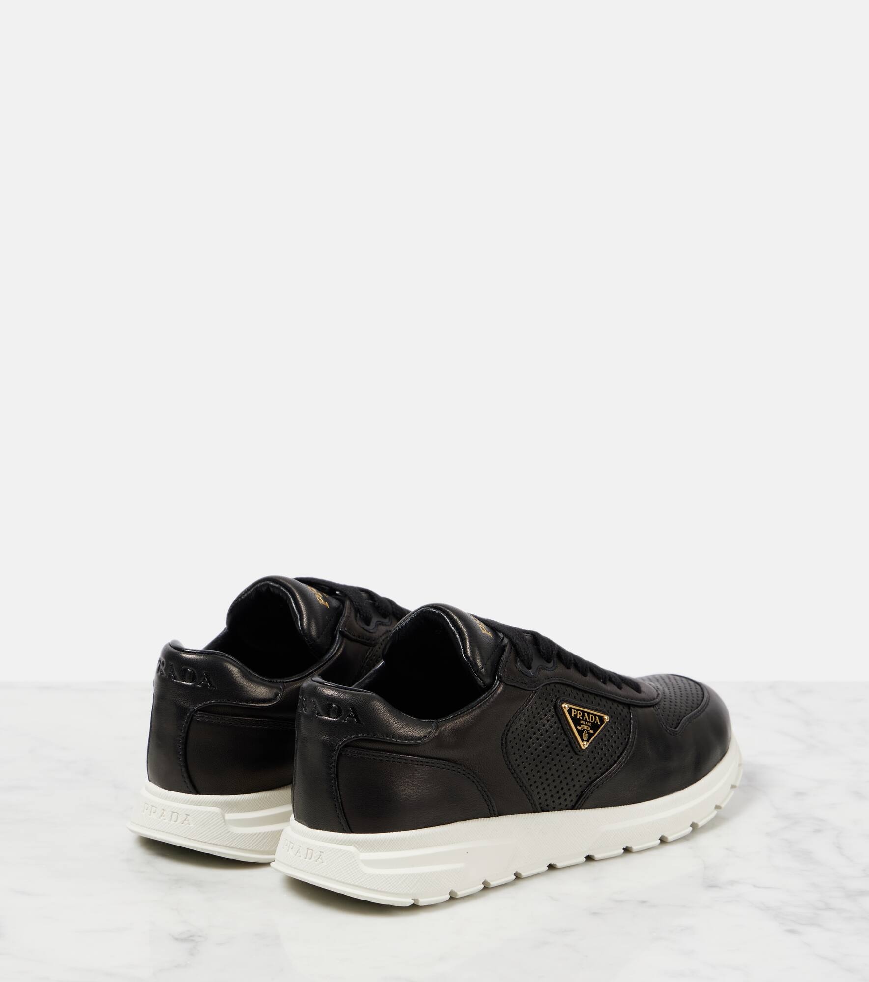 Logo leather sneakers - 2